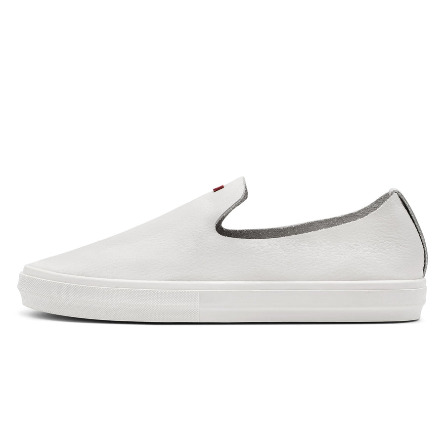 Glover / White Full-Grain Leather / White