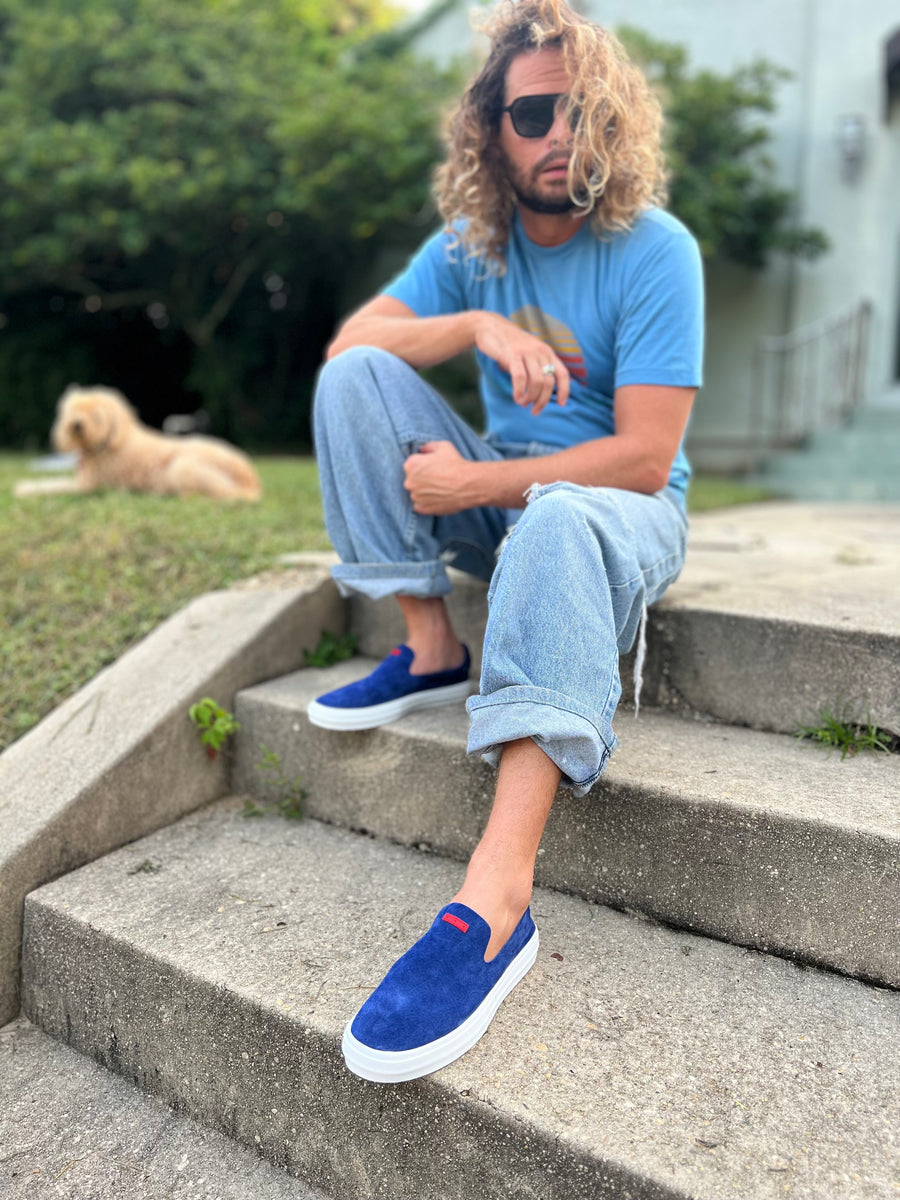 Glover / Navy Pig Suede / White